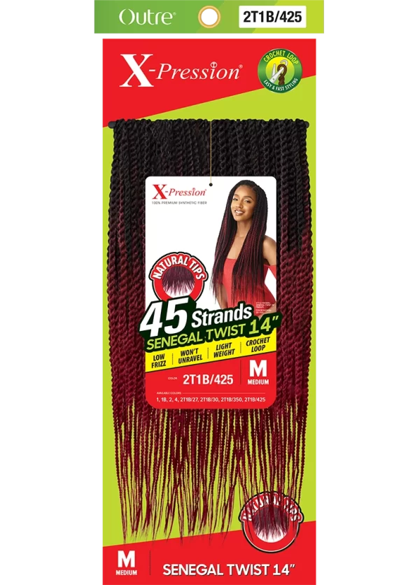 SENEGAL TWIST MEDIUM NATURAL TIP 45 STRANDS 14" - Image 2
