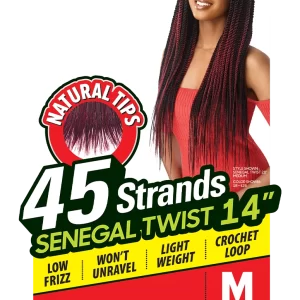 SENEGAL TWIST MEDIUM NATURAL TIP 45 STRANDS 14"