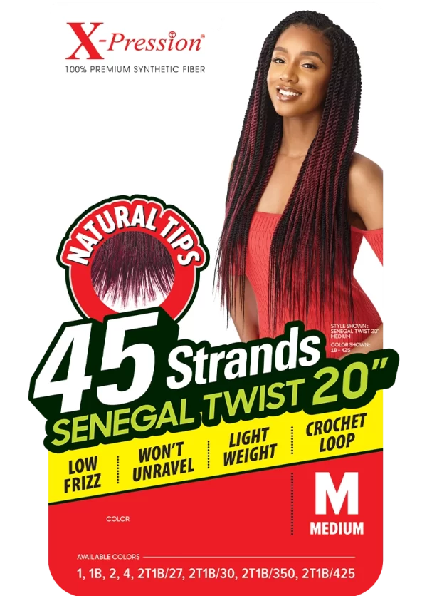 X-PRESSION SENEGAL TWIST MEDIUM NATURAL TIP 45 STRANDS 20"-2