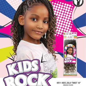 Kids Rock JOLLY TWIST Crochet Braid 10" KR11